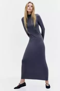 Макси-Платье с водолазкой H&M, серый