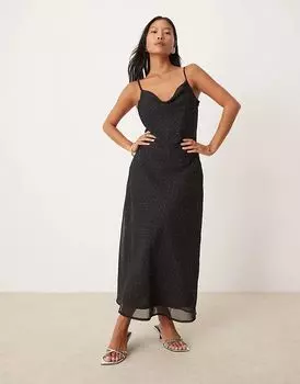 Макси-платье с заклепками черного цвета JDY