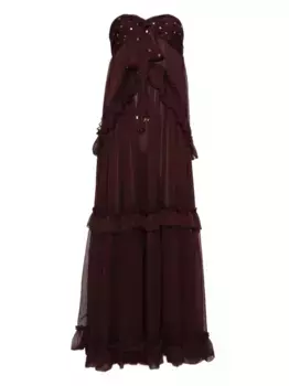 Макси-платье, украшенное пайетками SIEDRES, коричневый