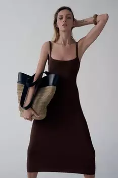 Макси-сумка-тоут ZARA, черный