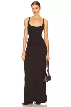 Макси-Трикотажное платье мэддисон Helsa, коричневый