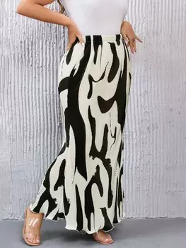 Макси-юбка Priv Plus с графическим принтом Shein, мультиколор