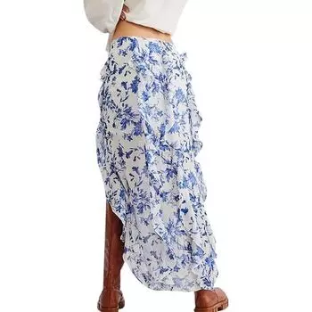 Макси-юбка с воланами женская Free People, цвет White Combo