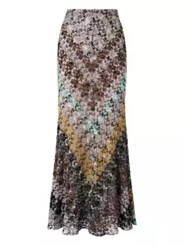Макси-юбка с зигзагообразным кружевом Missoni, черный