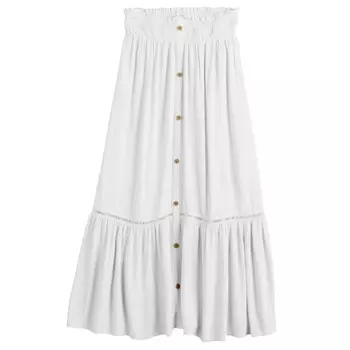 Макси-юбка SO на пуговицах спереди для девочек 6–20 лет, стандартного и большого размера, белый