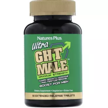 Максимальная сила, Boost для мужчин, Ultra GHT Male, 90 таблеток пролонгированного действия, NaturesPlus