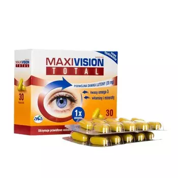 MaxiVision Total - биологически активная добавка с двойной дозой лютеина, 30 капсул Asa