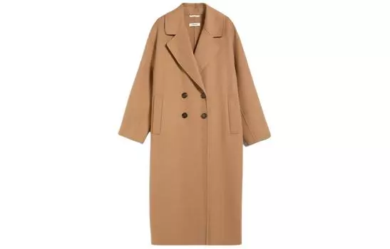 MaxMara Двубортное шерстяное пальто Holland Collection, женское пальто цвета хаки