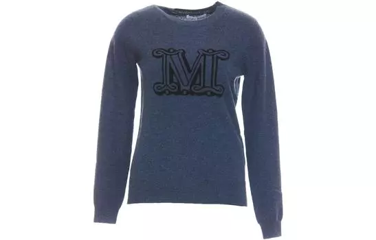 MaxMara Кашемировый свитер женский синего цвета