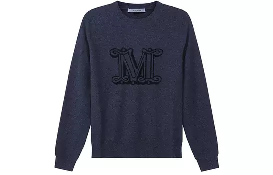 MaxMara Трикотажный свитер FW22 для женщин темно-синий