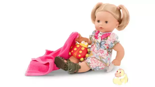 Maxy aquini minimaxi 42 см, кукла для ванны со светлыми волосами, без челки и с голубыми спящими глазами Gtz Puppenmanufaktur