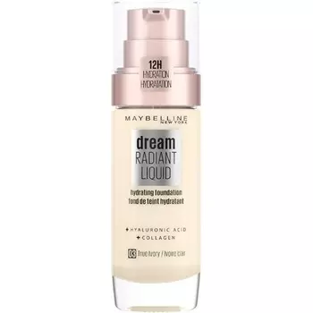 Maybelline Dream Radiant Liquid Hydrating Foundation с гиалуроновой кислотой и коллагеном 03 True Ivory Maybelline New York