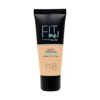 Maybelline fit me матовая + тональная основа для сияния пор Maybelline New York, цвет 118 nude, 30 мл