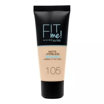 Maybelline fit me матовая + тональная основа для сияния пор Maybelline New York, цвет 105 natural ivory, 30 мл