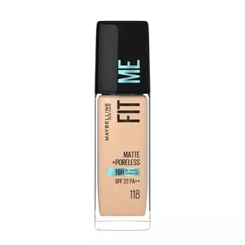 Maybelline Матовая тональная основа Fit Me без пор 118 Светло-бежевый, Light Beige