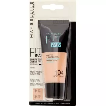 Maybelline New York Fit Me Матовая тональная основа без пор 30 мл 04 Мягкая слоновая кость