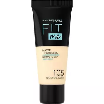 Maybelline New York Fit Me Matte & Poreless Тональный крем 105 Натуральная слоновая кость 30 мл