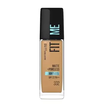 Maybelline Тональный крем Fit Me Matte And Poreless 332 Golden Caramel, Golden Caramel