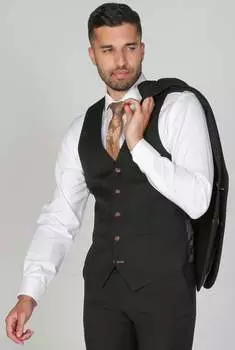 Mayfair Birdseye Черный жилет Свадебный выпускной наряд Paul Andrew