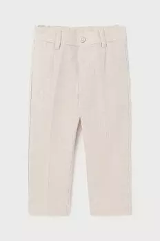 Mayoral Брюки из смесового льна детские, бежевый