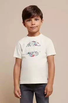 Mayoral Детская хлопковая футболка, бежевый