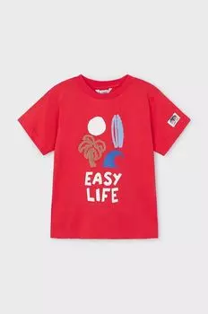 Mayoral Детская хлопковая футболка, красный