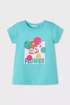 Mayoral Детская хлопковая футболка, зеленый