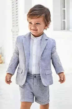 Mayoral Детские шорты из смесового льна, синий