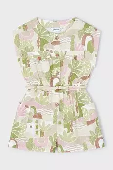 Mayoral Детский хлопковый комбинезон, зеленый