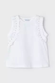 Mayoral Детский хлопковый топ, белый