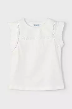 Mayoral Детский хлопковый топ, бежевый