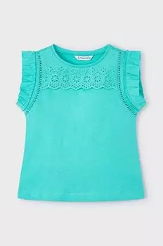 Mayoral Детский хлопковый топ, зеленый