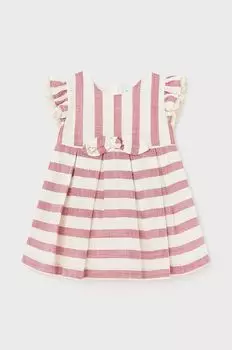 Mayoral Детское платье из смесового льна, оранжевый