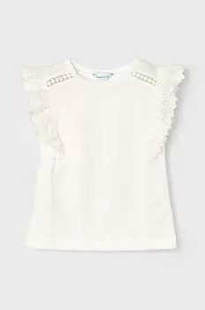 Mayoral Хлопковая футболка, бежевый