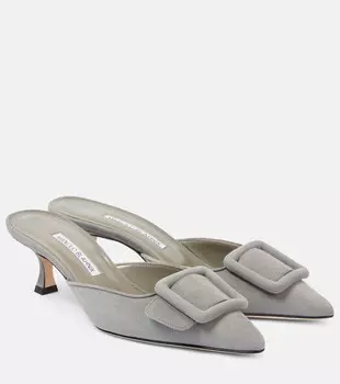 Maysale 50 замшевые мюли Manolo Blahnik, 0220 Dgry