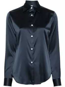 Mazzarelli атласная рубашка, синий