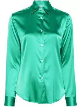 Mazzarelli атласная рубашка, зеленый