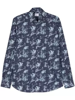 Mazzarelli рубашка с принтом, синий