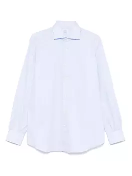 Mazzarelli жаккардовая рубашка с узором, синий