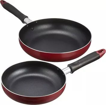 MB-2056 Набор сковородок, 7,9 дюйма (20 см), 10,2 дюйма (26 см), обработка фторсодержащей смолой, совместимость с индукционными и газовыми системами, Steezy WAHEI FREIZ