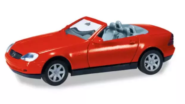 Mb slk roadster, красный Herpa