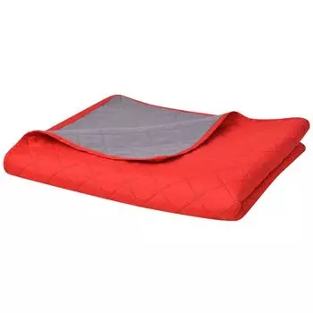 Mbel Glamour Двустороннее покрывало стеганое красно-серое 230x260 см "Home" - Разноцветное Vidaxl