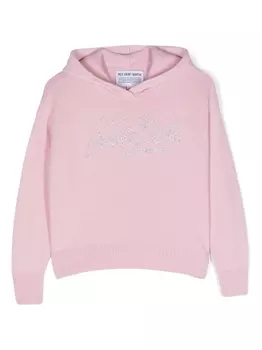 Mc2 Saint Barth appliqu-logo knitted hoodie, розовый