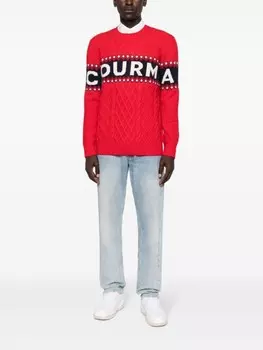 MC2 Saint Barth джемпер фактурной вязки с логотипом, красный