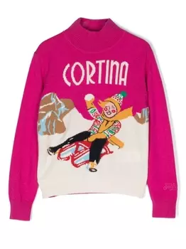 Mc2 Saint Barth джемпер с круглым вырезом, розовый