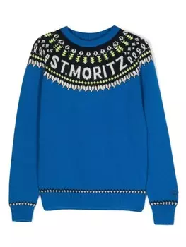 Mc2 Saint Barth джемпер St Moritz с узором, синий