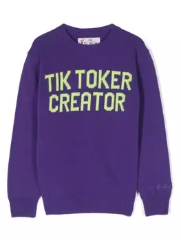 Mc2 Saint Barth джемпер Tik Tok Creator вязки интарсия, фиолетовый