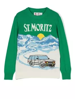 Mc2 Saint Barth джемпер вязки интарсия, зеленый