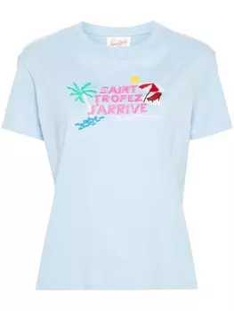 MC2 Saint Barth футболка с вышитой надписью, синий