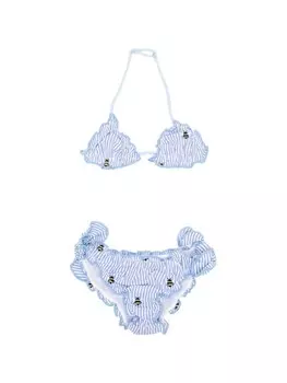 MC2 Saint Barth Kids бикини с вышивкой, синий